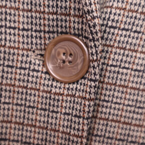 TAN KNIT BLAZER L Max Studio Dark Academia Fall Neutral Brown Grey Office Work - Picture 5 of 8